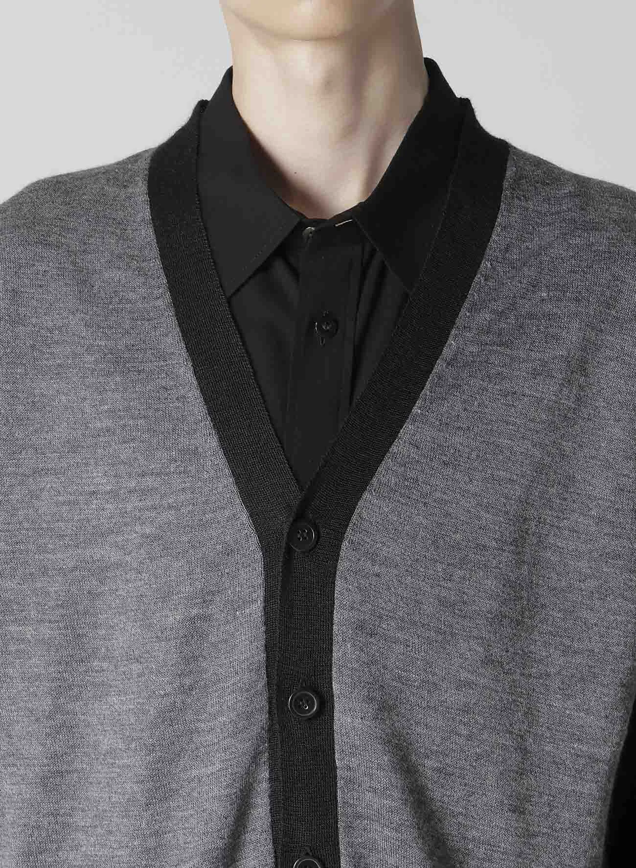 12G KNIT CARDIGAN WITH LOGO sold by Yohji Yamamoto product image thumbnail 3