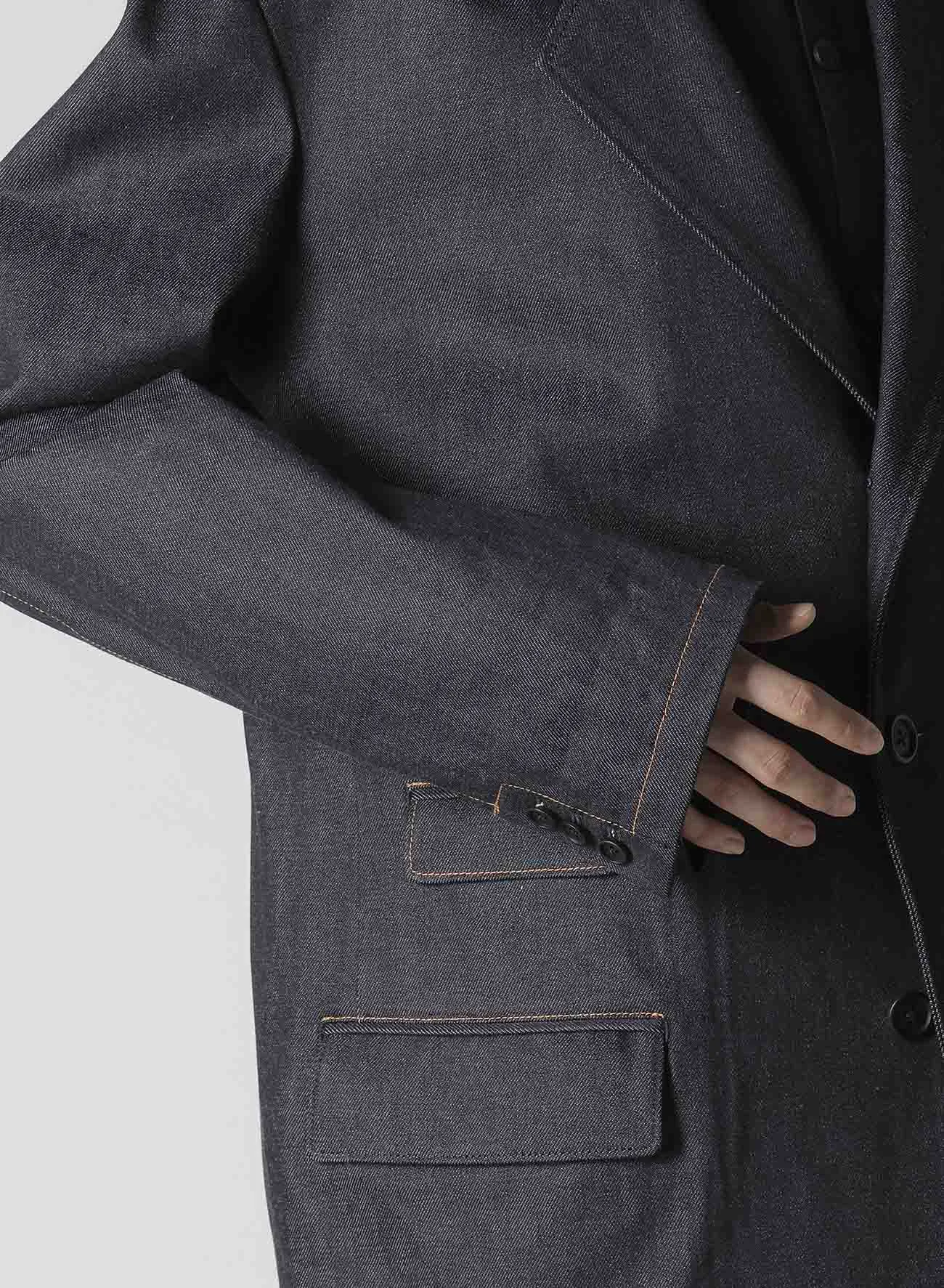 13oz UNEVEN YARN DENIM JACKET WITH 3-BUTTONS COLOR COMBI sold by Yohji Yamamoto product image thumbnail 5