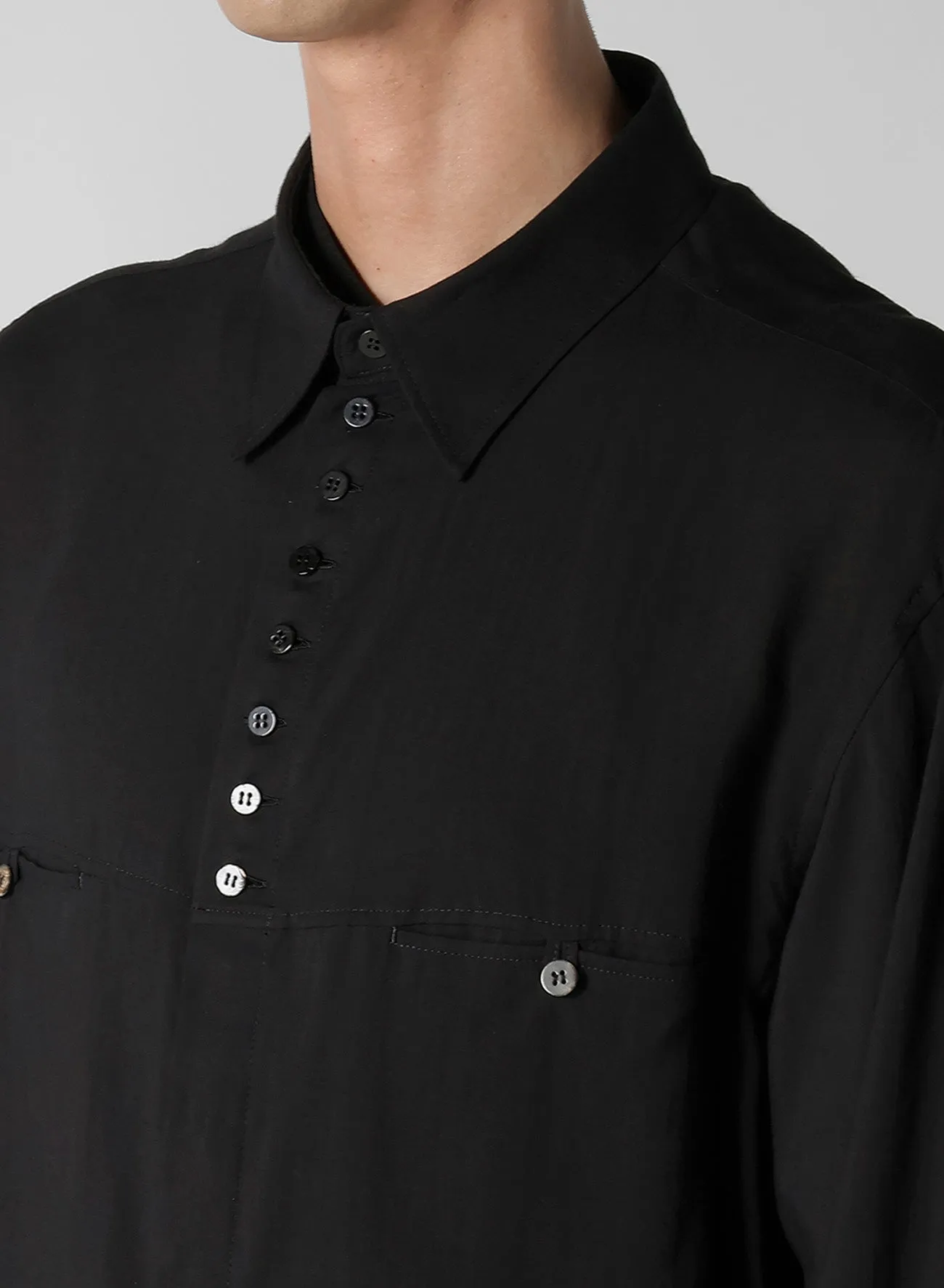 CELLULOSE LAWN BUTTON SHIRT WITH SPARE COLLAR sold by Yohji Yamamoto product image thumbnail 4