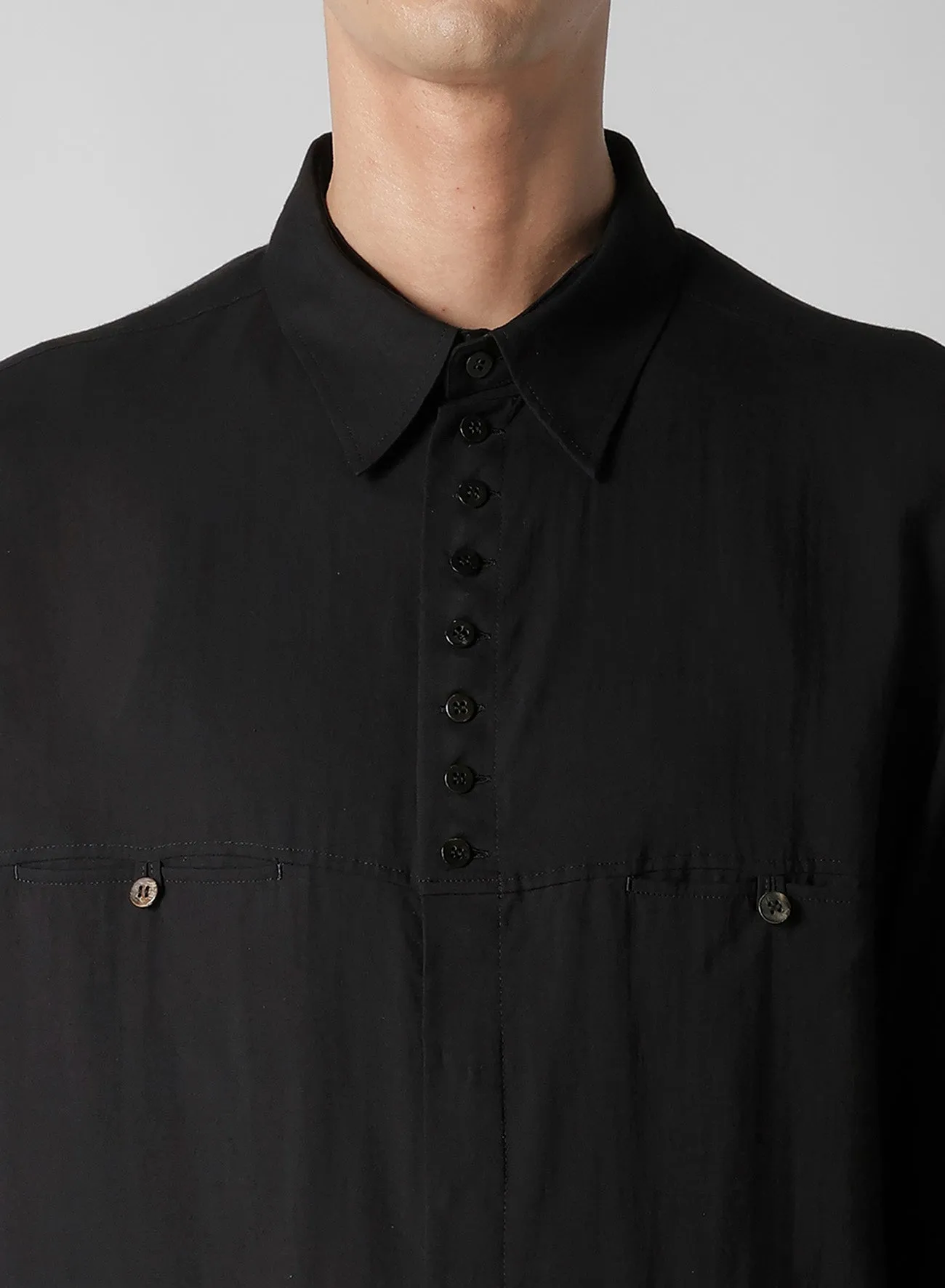 CELLULOSE LAWN BUTTON SHIRT WITH SPARE COLLAR sold by Yohji Yamamoto product image thumbnail 5