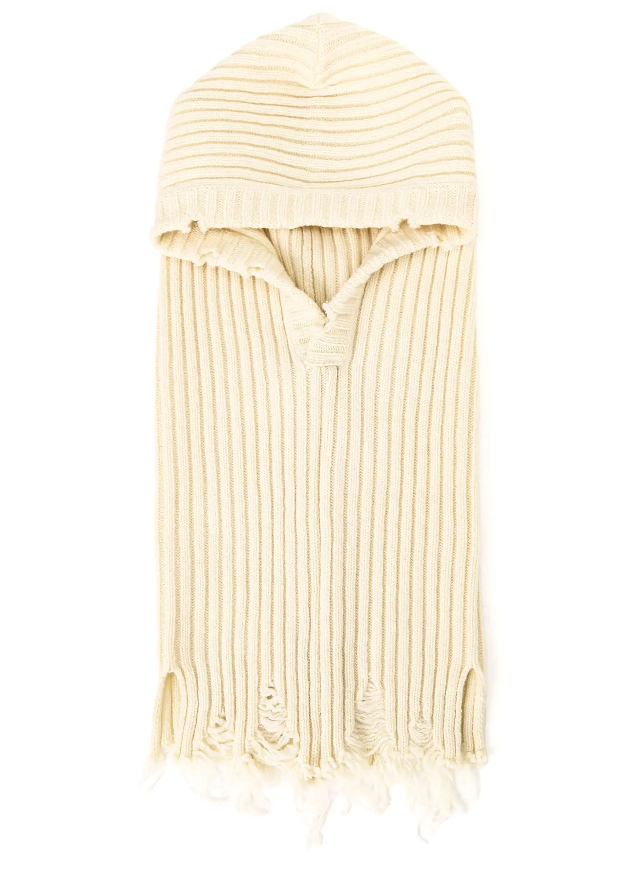 LAMB WOOL DAMAGED NECK WARMER W/ HOODIE sold by Yohji Yamamoto product image thumbnail 2