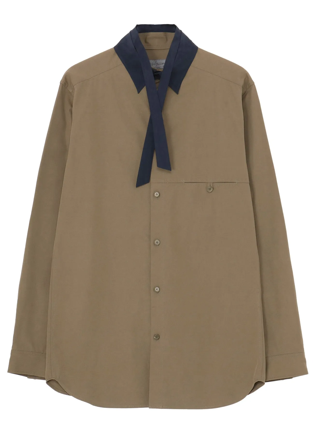 【PIECE UNIQUE/AOYAMA】KHAKI C/LIP RIBBON SPARE COLLAR BLOUSE sold by Yohji Yamamoto product image thumbnail 2