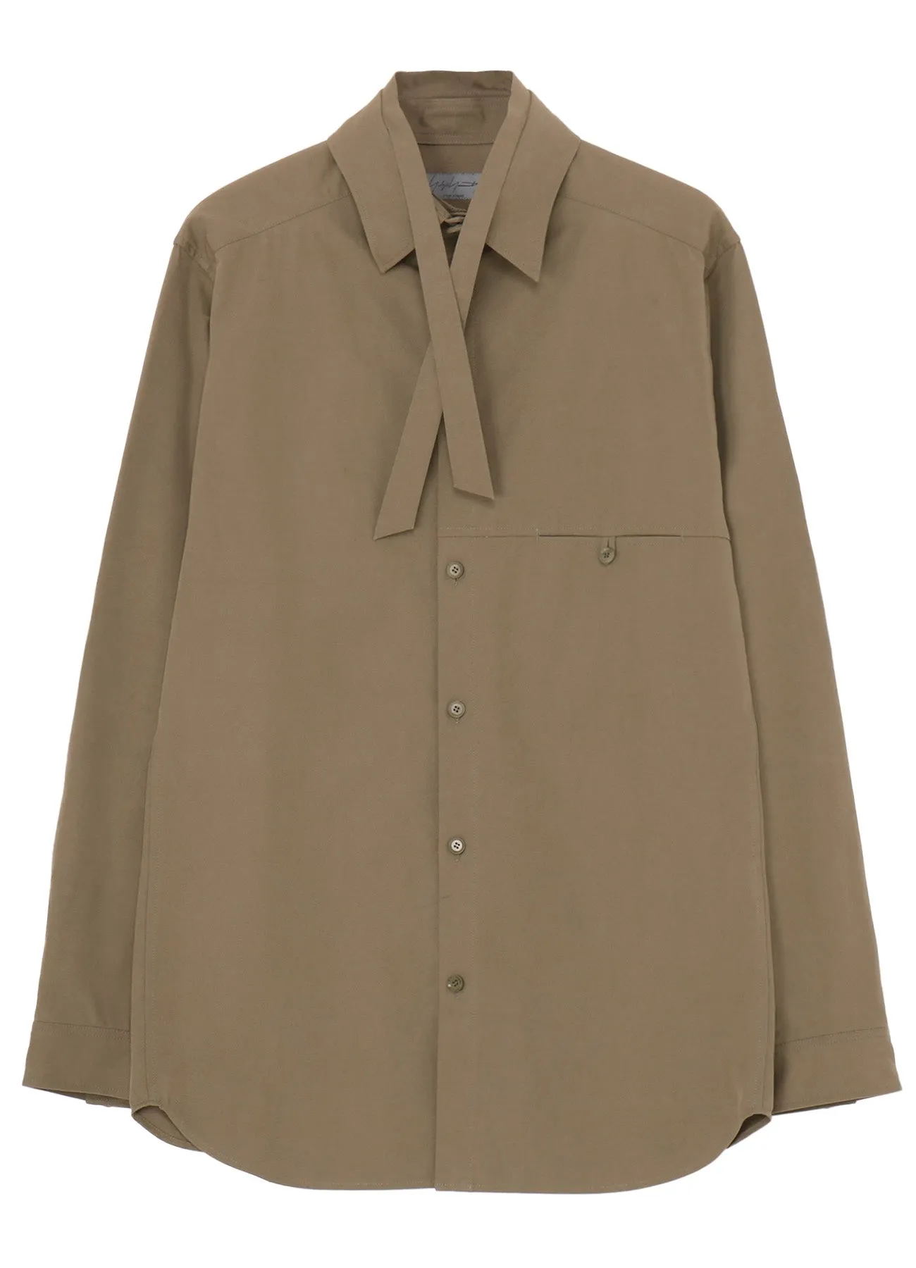 【PIECE UNIQUE/AOYAMA】KHAKI C/LIP RIBBON SPARE COLLAR BLOUSE sold by Yohji Yamamoto product image thumbnail 3