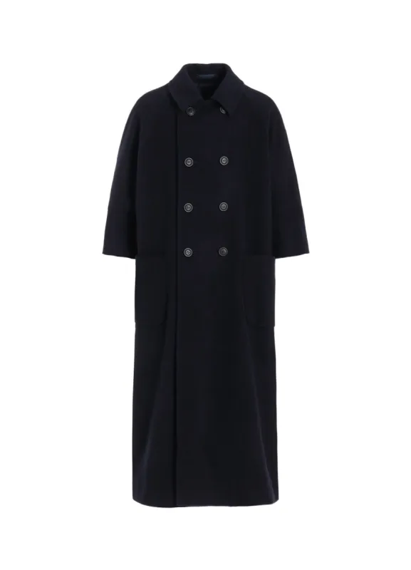 MELTON R-CROPPED RAGLAN SLV COAT sold by Yohji Yamamoto