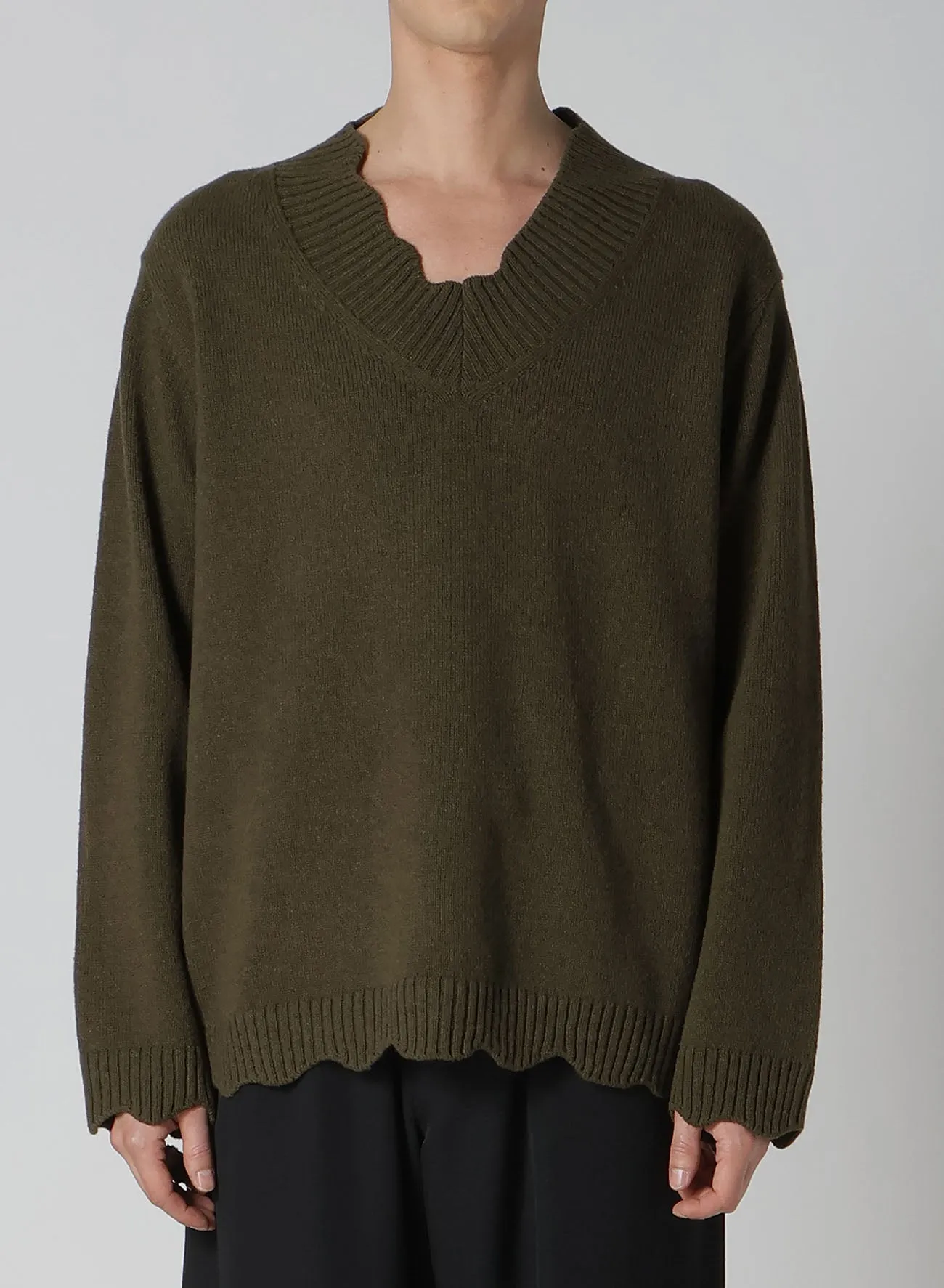 7G RIB V NECK KNIT sold by Yohji Yamamoto product image thumbnail 2