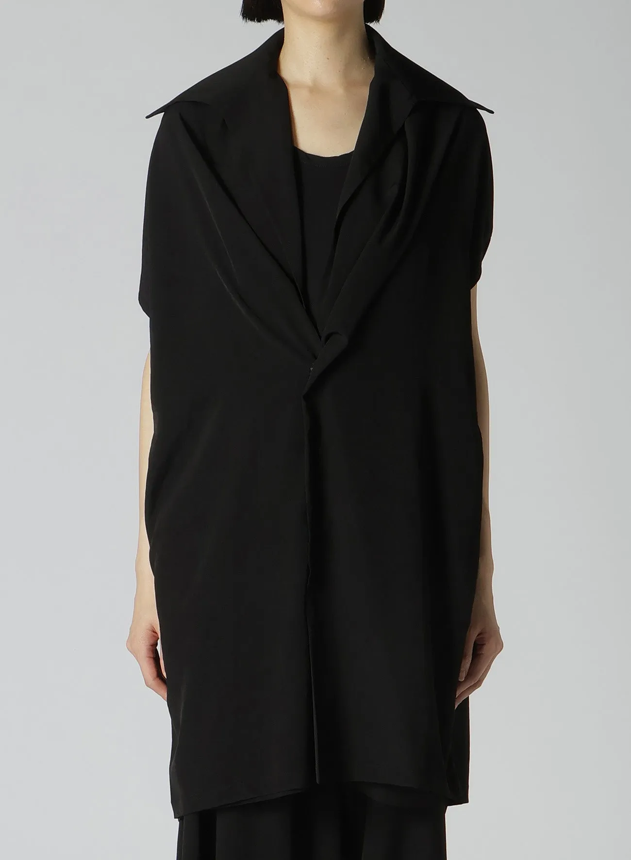 TA/PE CREPE DE CHINE DRAPED NECK DRESS sold by Yohji Yamamoto product image thumbnail 2