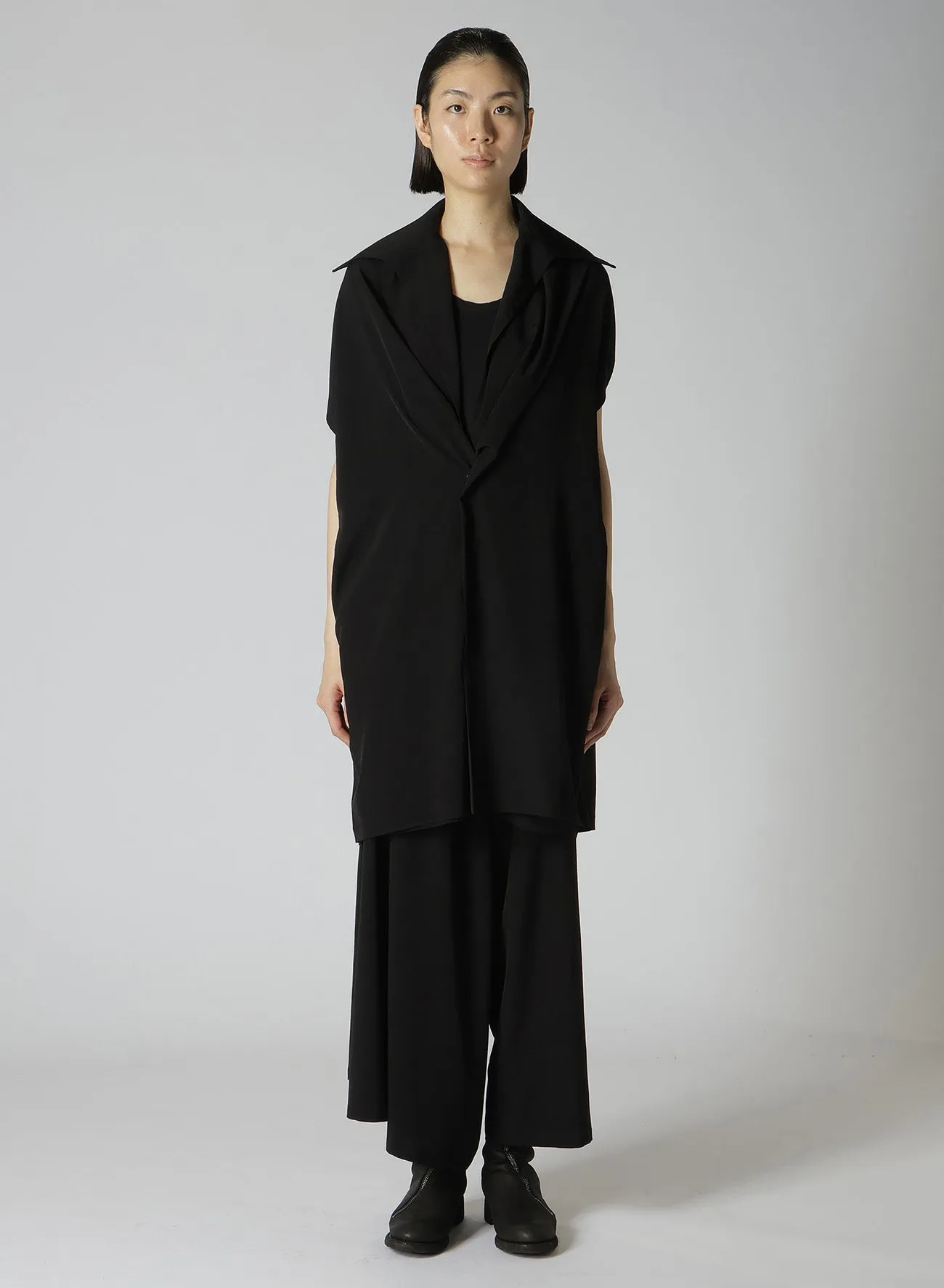 TA/PE CREPE DE CHINE DRAPED NECK DRESS sold by Yohji Yamamoto product image thumbnail 3