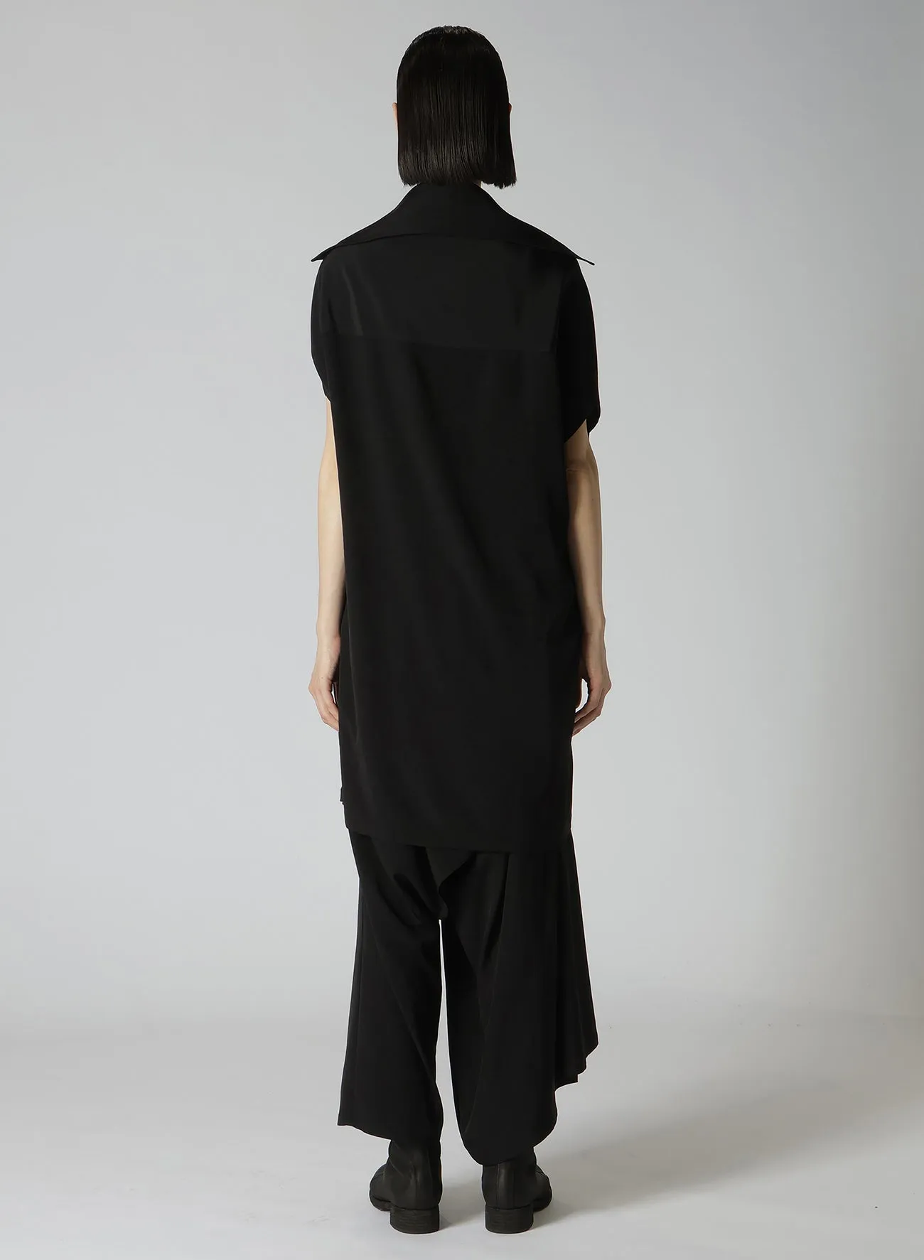 TA/PE CREPE DE CHINE DRAPED NECK DRESS sold by Yohji Yamamoto product image thumbnail 5