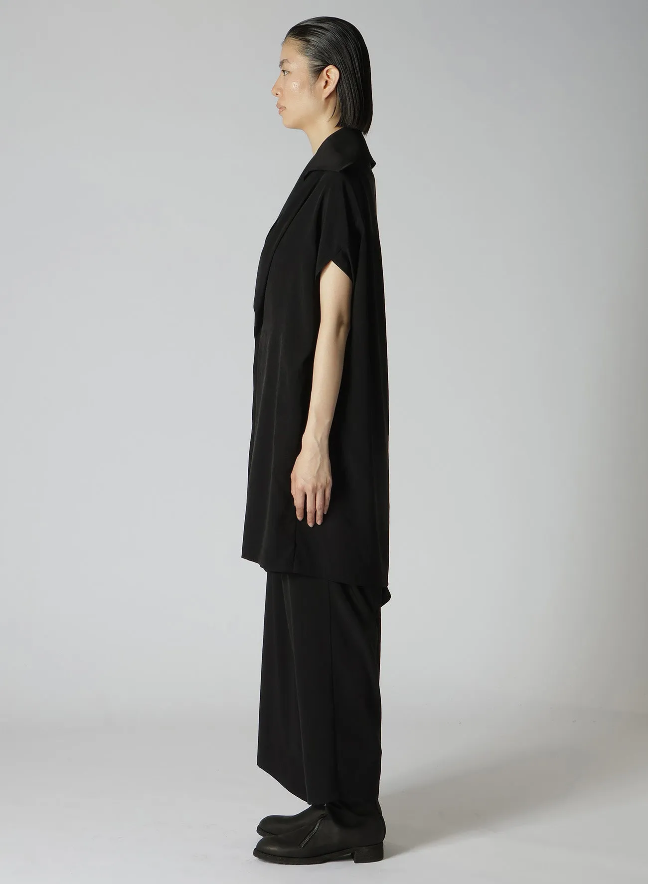 TA/PE CREPE DE CHINE DRAPED NECK DRESS sold by Yohji Yamamoto product image thumbnail 4