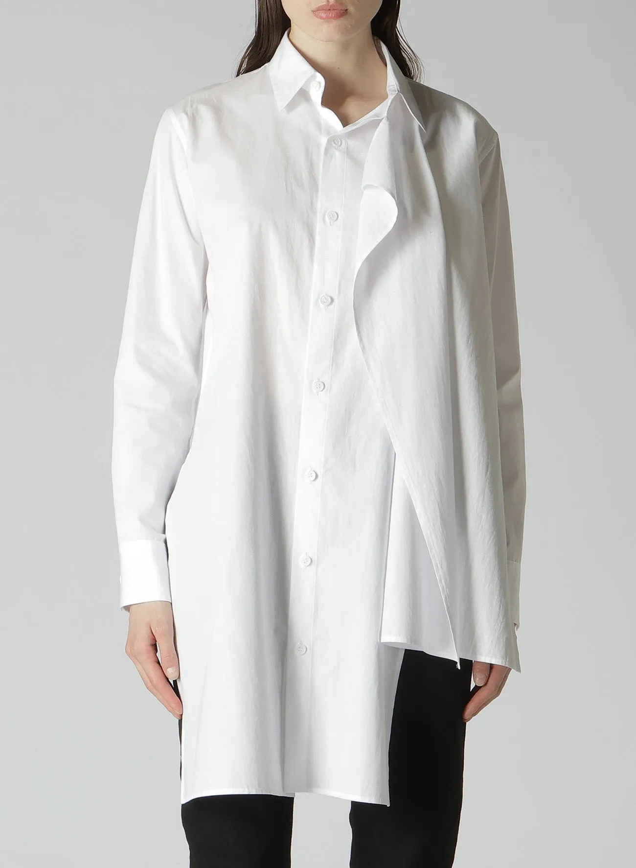 50/- COTTON BROAD FRONT KNOT DETAIL BLOUSE sold by Yohji Yamamoto product image thumbnail 2