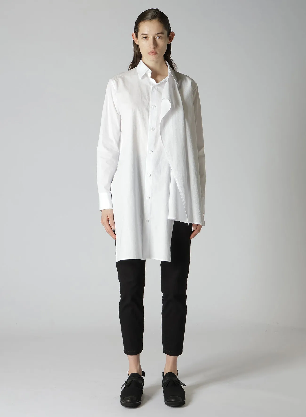 50/- COTTON BROAD FRONT KNOT DETAIL BLOUSE sold by Yohji Yamamoto product image thumbnail 3