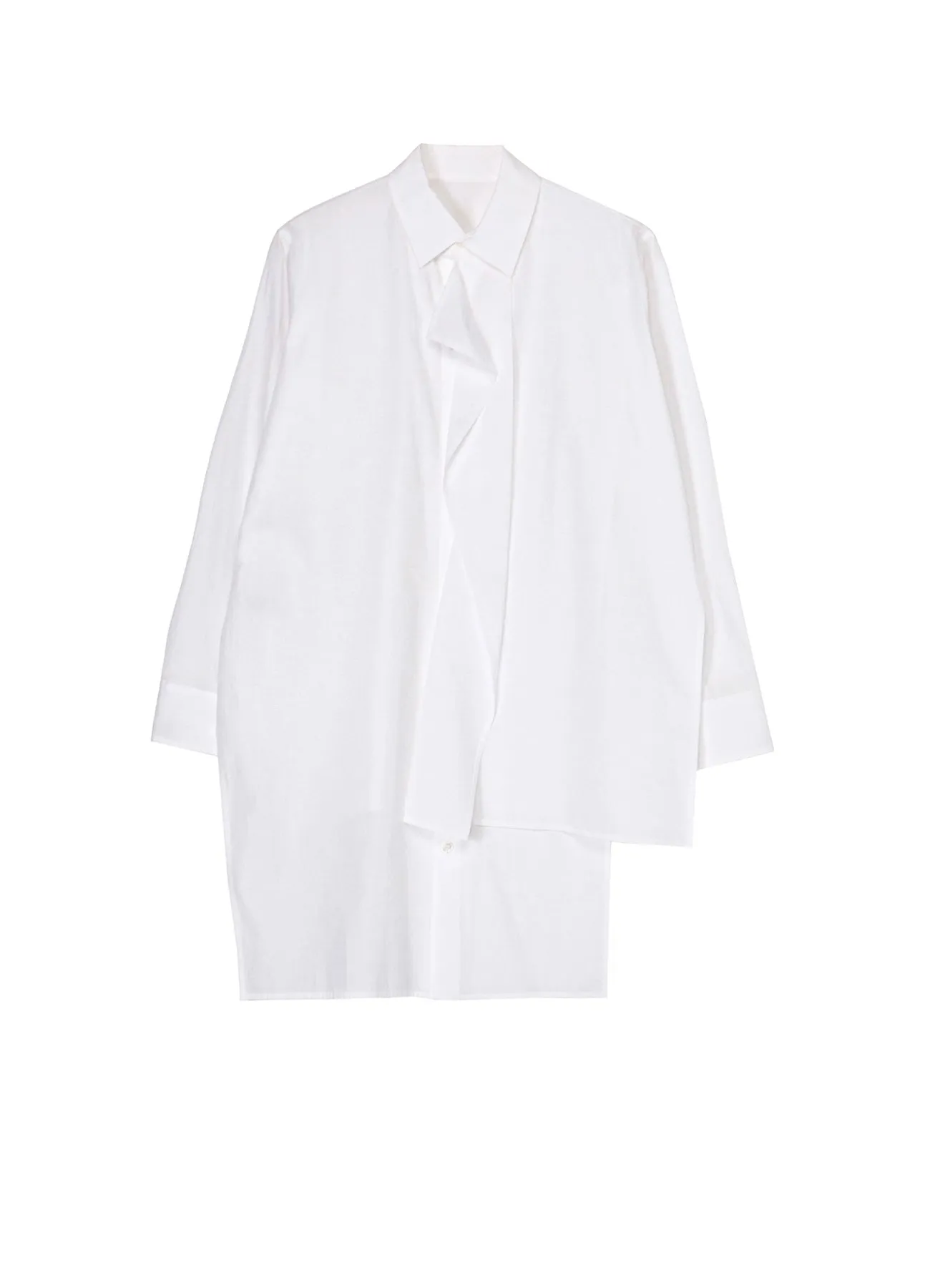 50/- COTTON BROAD FRONT KNOT DETAIL BLOUSE sold by Yohji Yamamoto