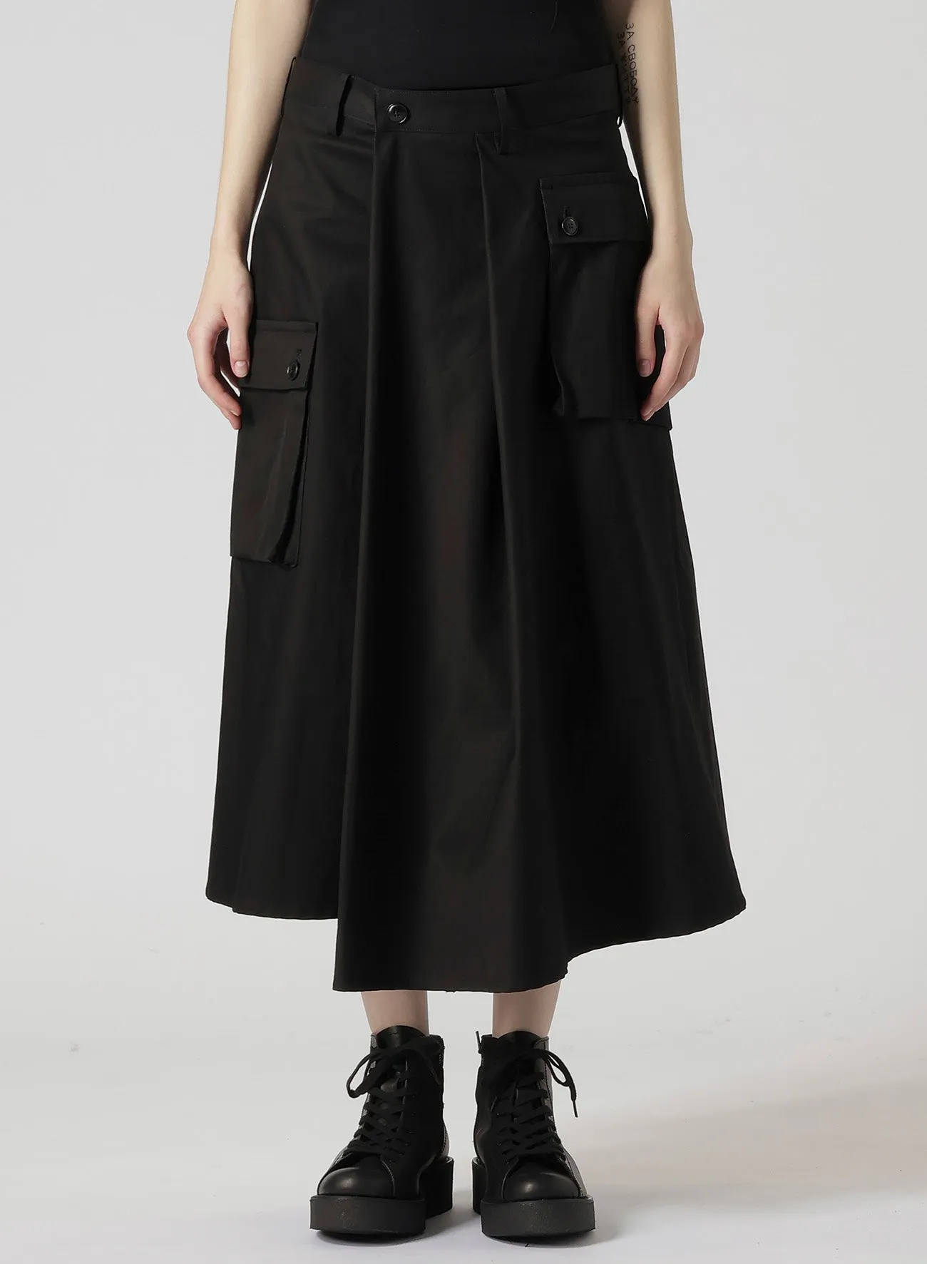 GABARDINE R-WIDE TUCK CARGO SKIRT sold by Yohji Yamamoto product image thumbnail 5
