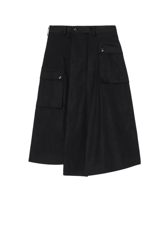 GABARDINE R-WIDE TUCK CARGO SKIRT sold by Yohji Yamamoto
