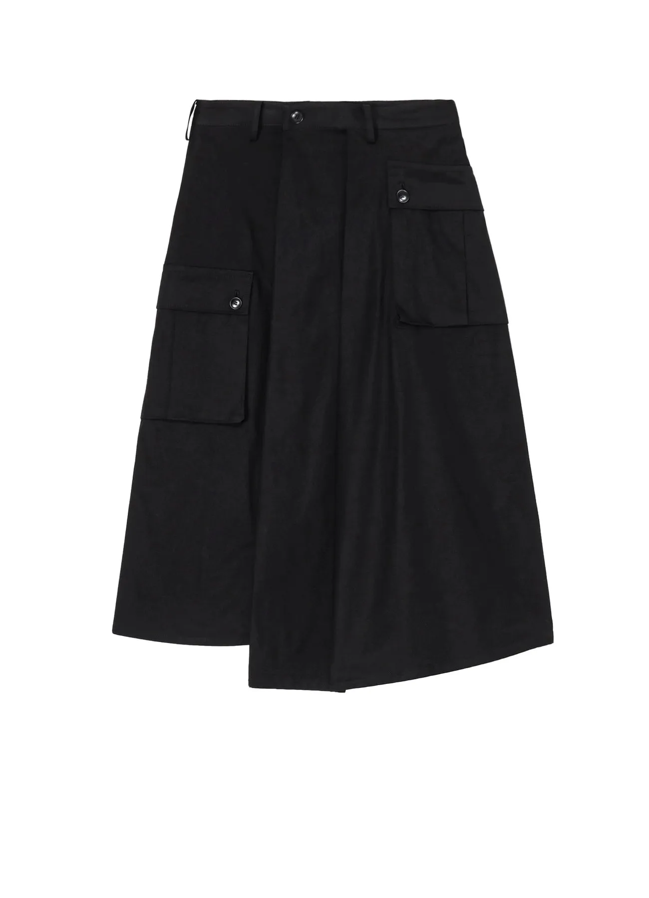 GABARDINE R-WIDE TUCK CARGO SKIRT sold by Yohji Yamamoto