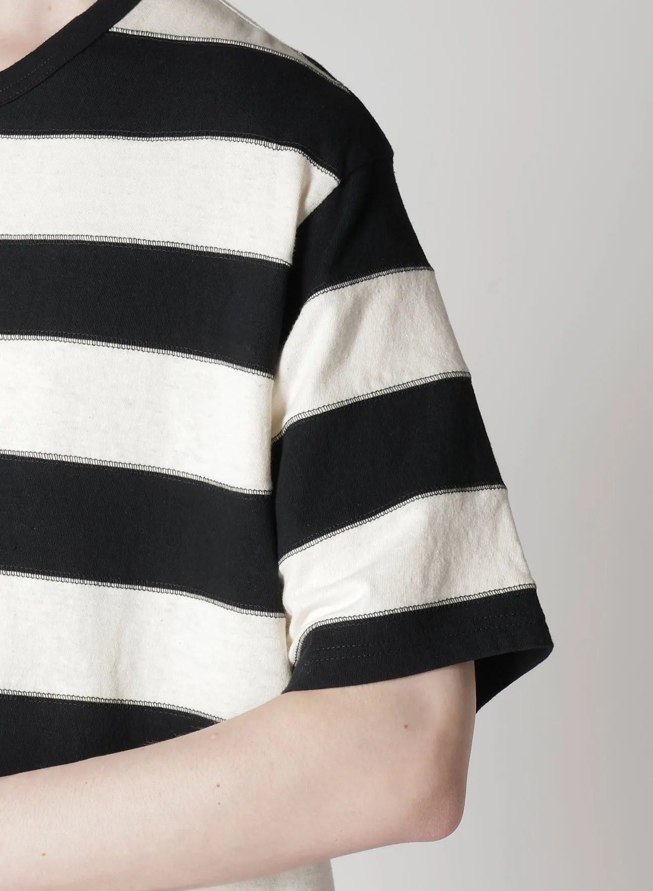 19/1 PLAIN STITCH STRIPE SHORT SLEEVE sold by Yohji Yamamoto product image thumbnail 4