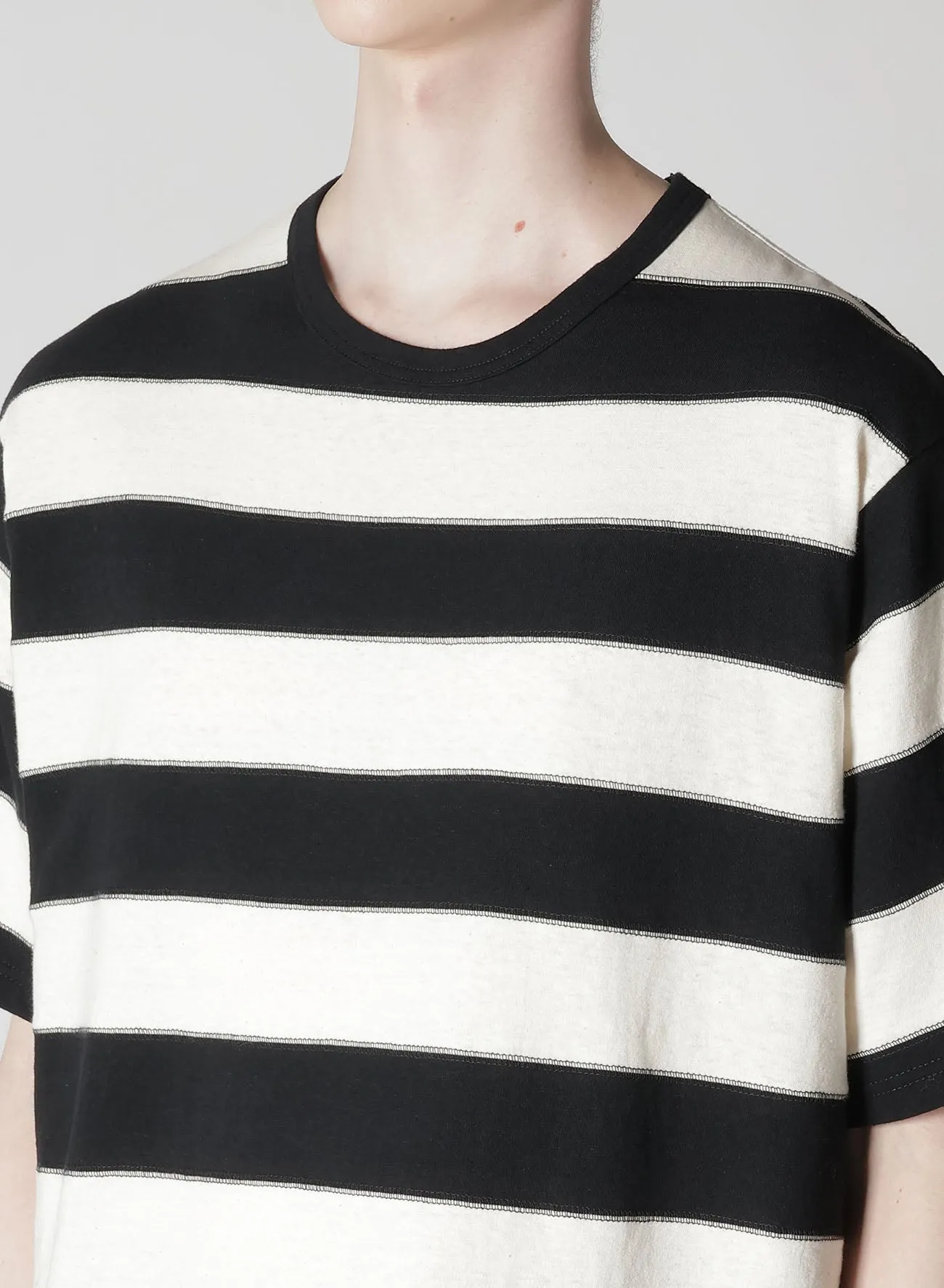 19/1 PLAIN STITCH STRIPE SHORT SLEEVE sold by Yohji Yamamoto product image thumbnail 3