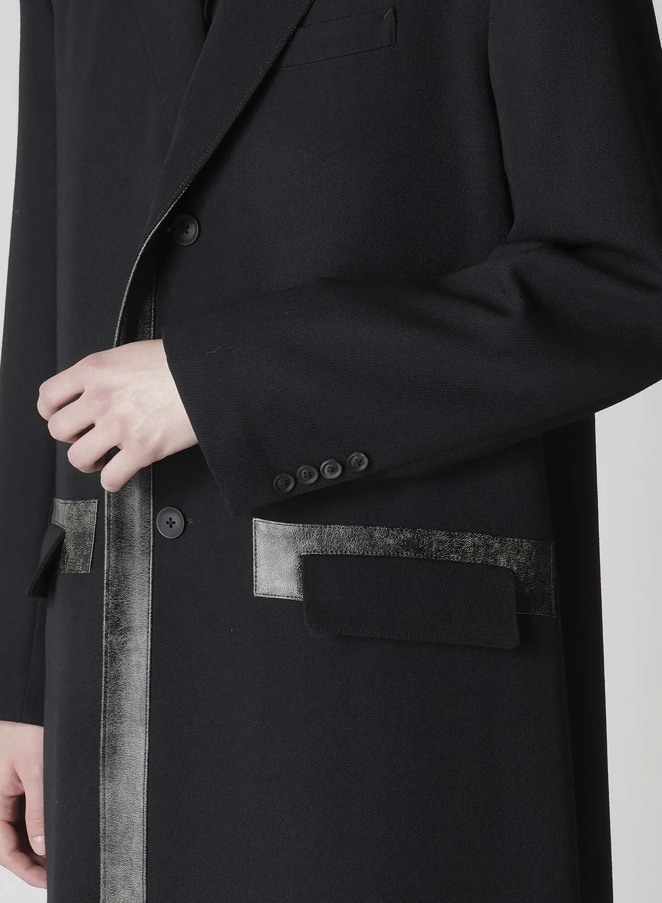 ARMY GABARDINE LEATHER SWITCHING JACKET sold by Yohji Yamamoto product image thumbnail 5