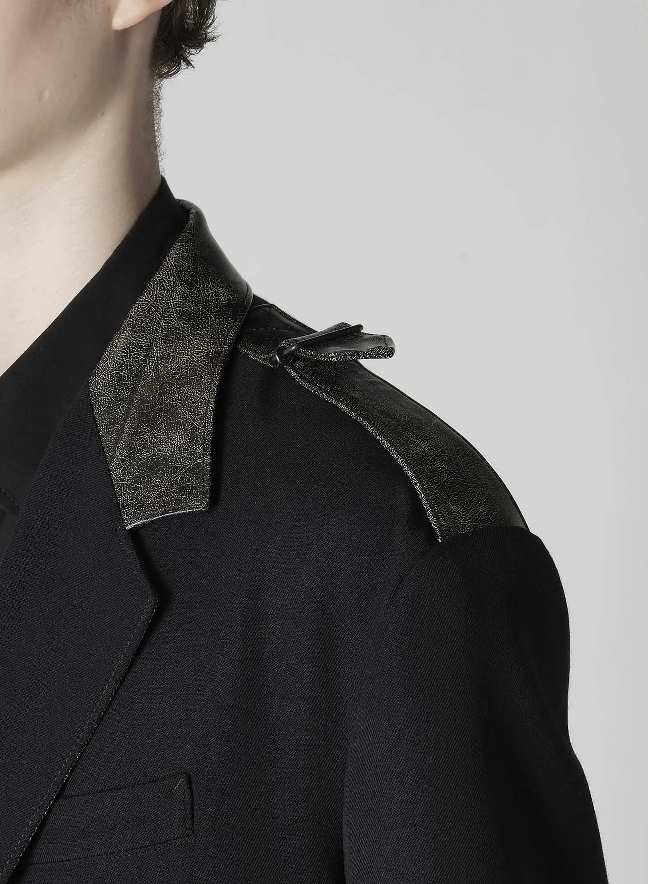 ARMY GABARDINE LEATHER SWITCHING JACKET sold by Yohji Yamamoto product image thumbnail 4