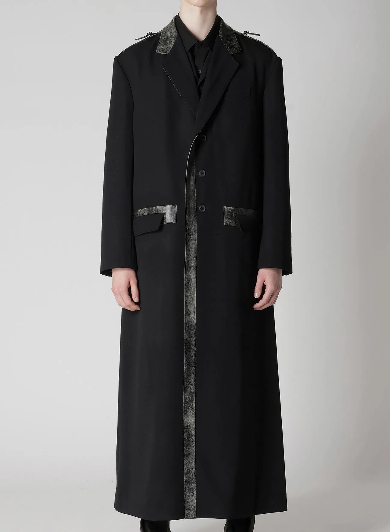 ARMY GABARDINE LEATHER SWITCHING JACKET sold by Yohji Yamamoto product image thumbnail 2