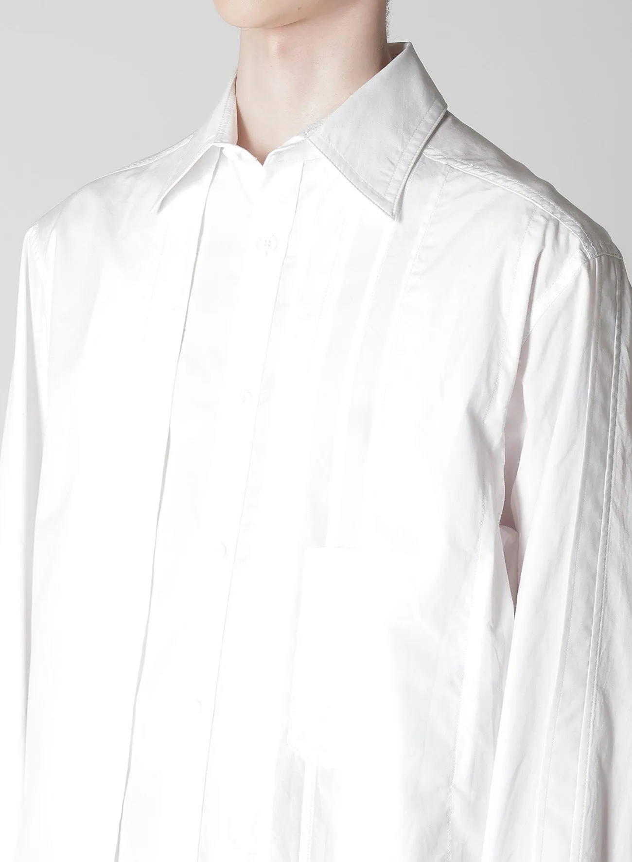 BROAD CHAIN STITCH PANEL BLOUSE sold by Yohji Yamamoto product image thumbnail 4