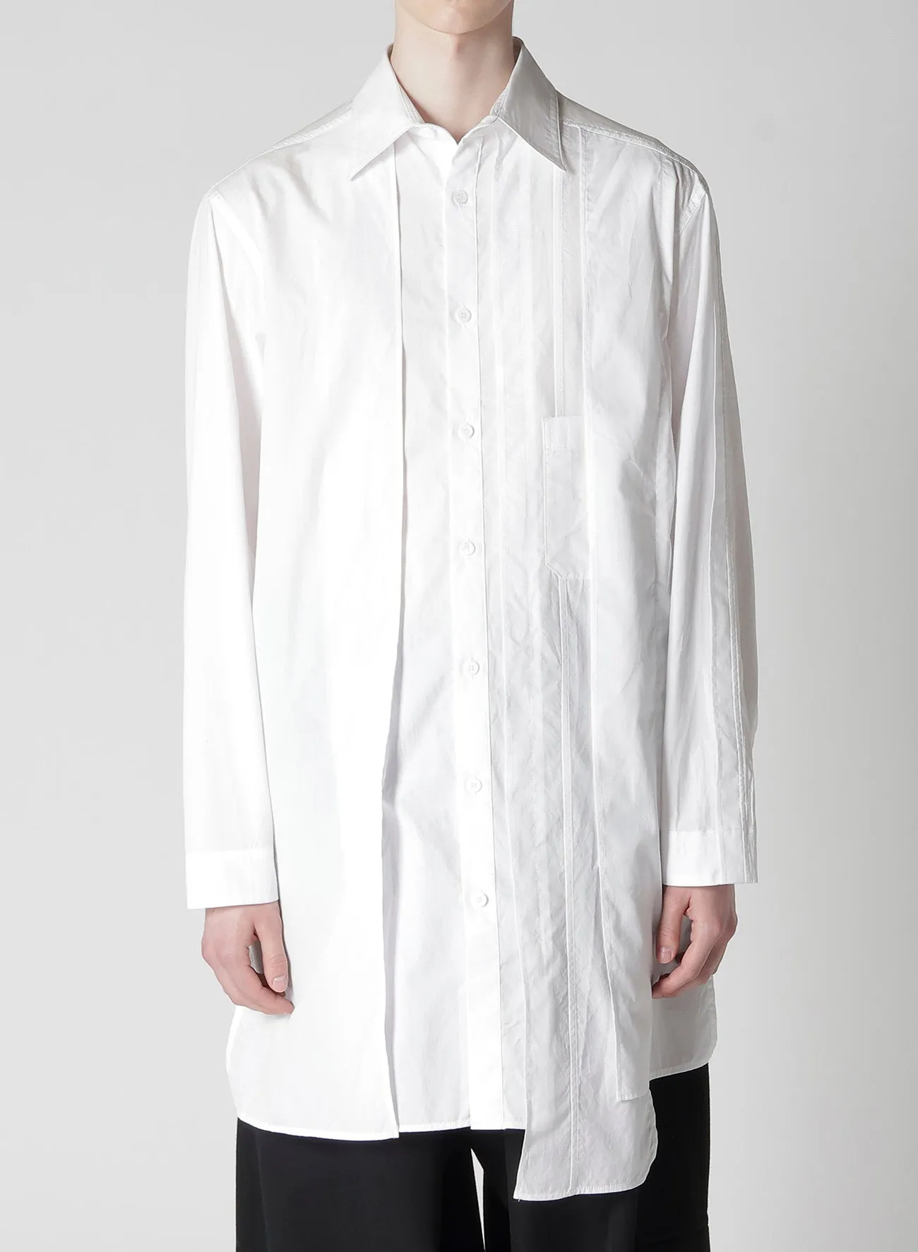 BROAD CHAIN STITCH PANEL BLOUSE sold by Yohji Yamamoto product image thumbnail 2