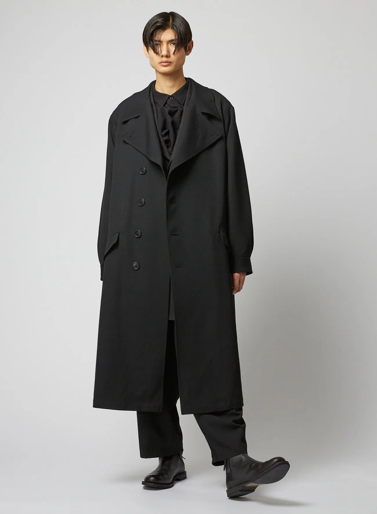FLAX WOOL CLOTH SIDE BUTTON JACKET sold by Yohji Yamamoto product image thumbnail 3