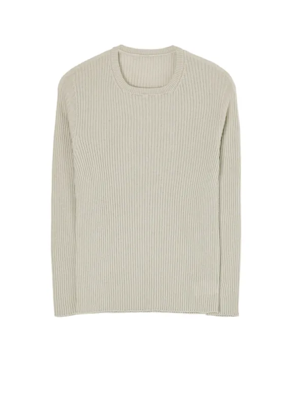 12G 3X3 RIB RIBBED ROUND NECK LONG SLV PO sold by Yohji Yamamoto