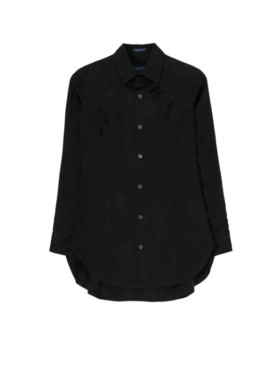 Cu WRINKLED TWILL R-RIBBON BLOUSE sold by Yohji Yamamoto