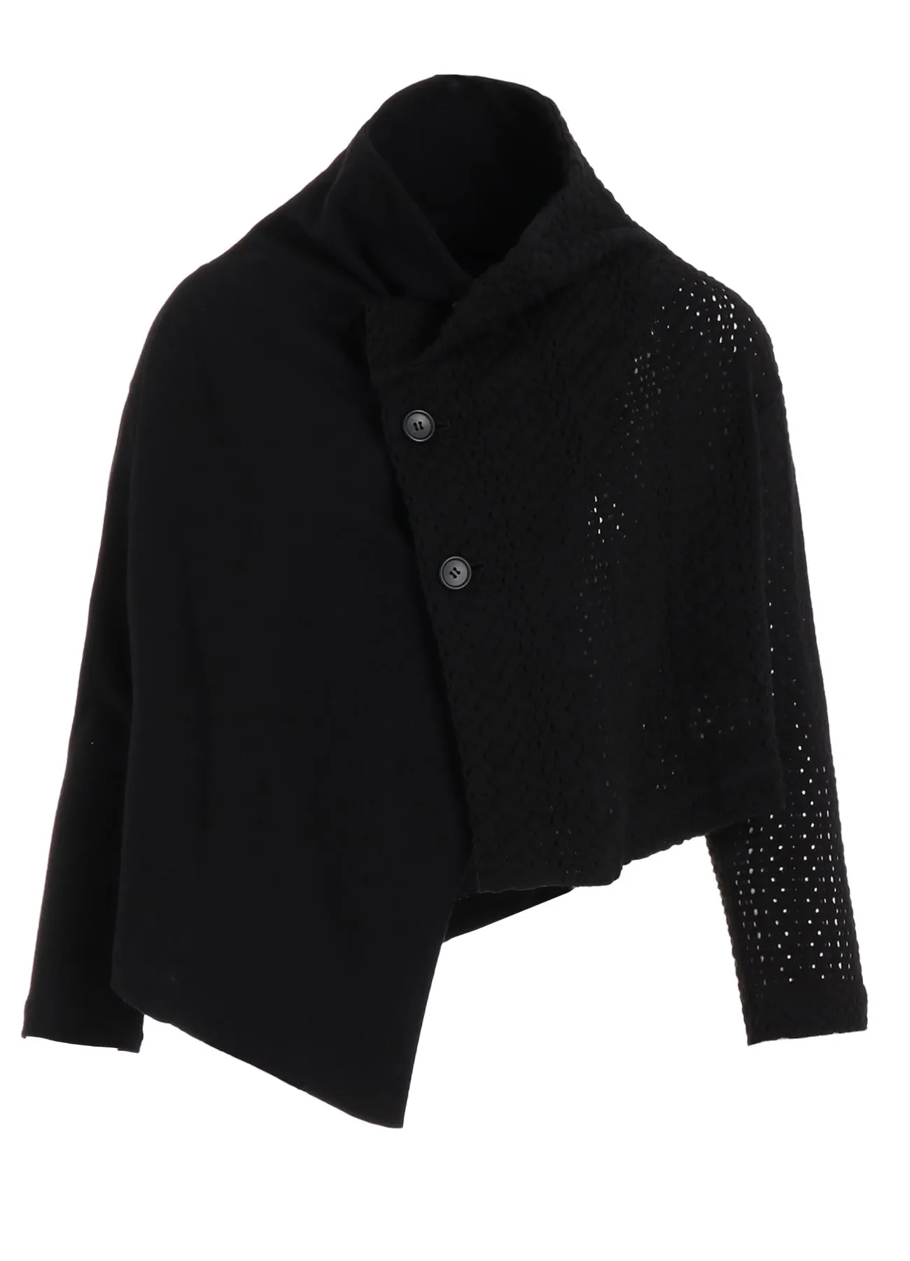 COTTON JERSEY/LACE OFF NECK 3BUTTON JACKET sold by Yohji Yamamoto product image thumbnail 2