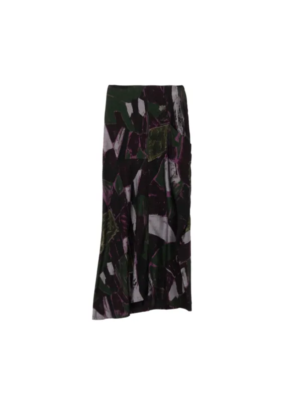 CU/DUNGAREE TWILL PAINTED CITY LEFT CLOTH SKIRT sold by Yohji Yamamoto