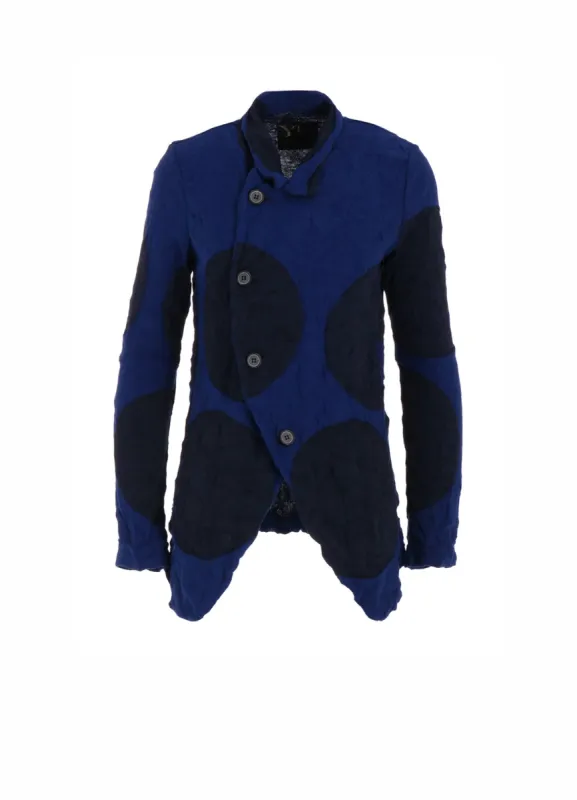 GIGA POLKA DOTSLINKS WRINKLE 4 BUTTON JACKET sold by Yohji Yamamoto
