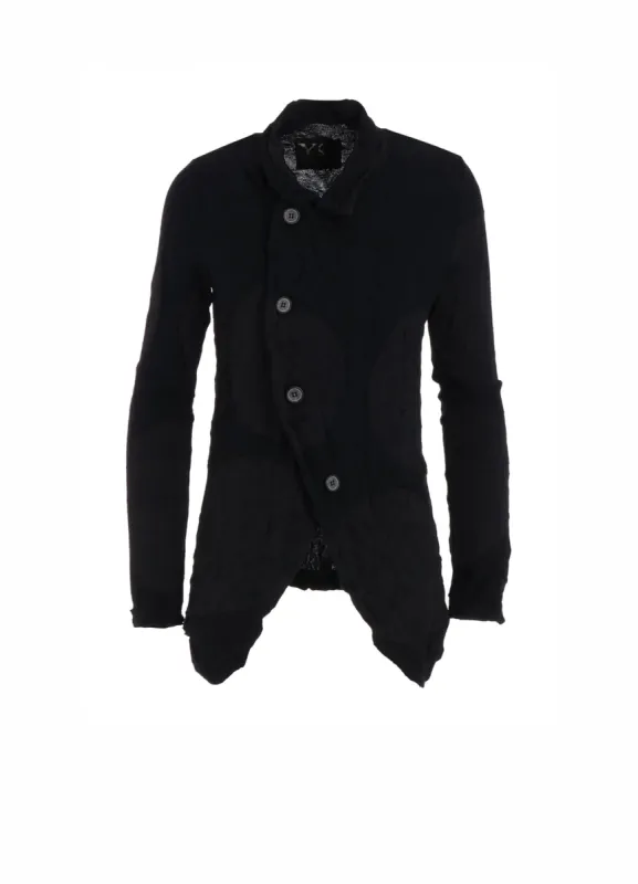 GIGA POLKA DOTSLINKS WRINKLE 4 BUTTON JACKET sold by Yohji Yamamoto