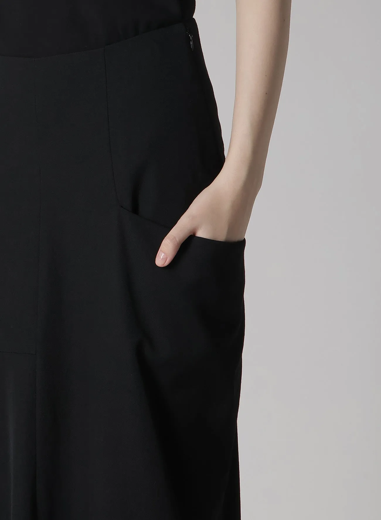 WOOL GABARDINE LEFT CLOTH SKIRT sold by Yohji Yamamoto product image thumbnail 4