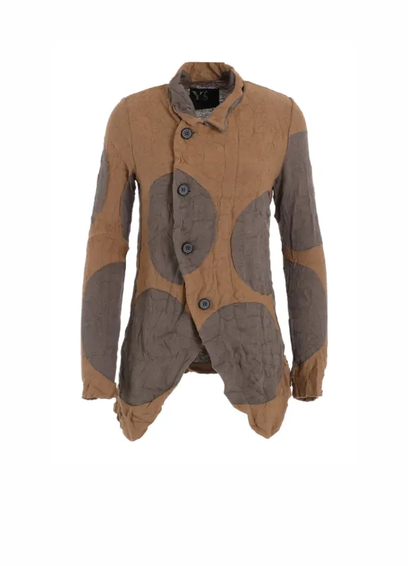 GIGA POLKA DOTSLINKS WRINKLE 4 BUTTON JACKET sold by Yohji Yamamoto