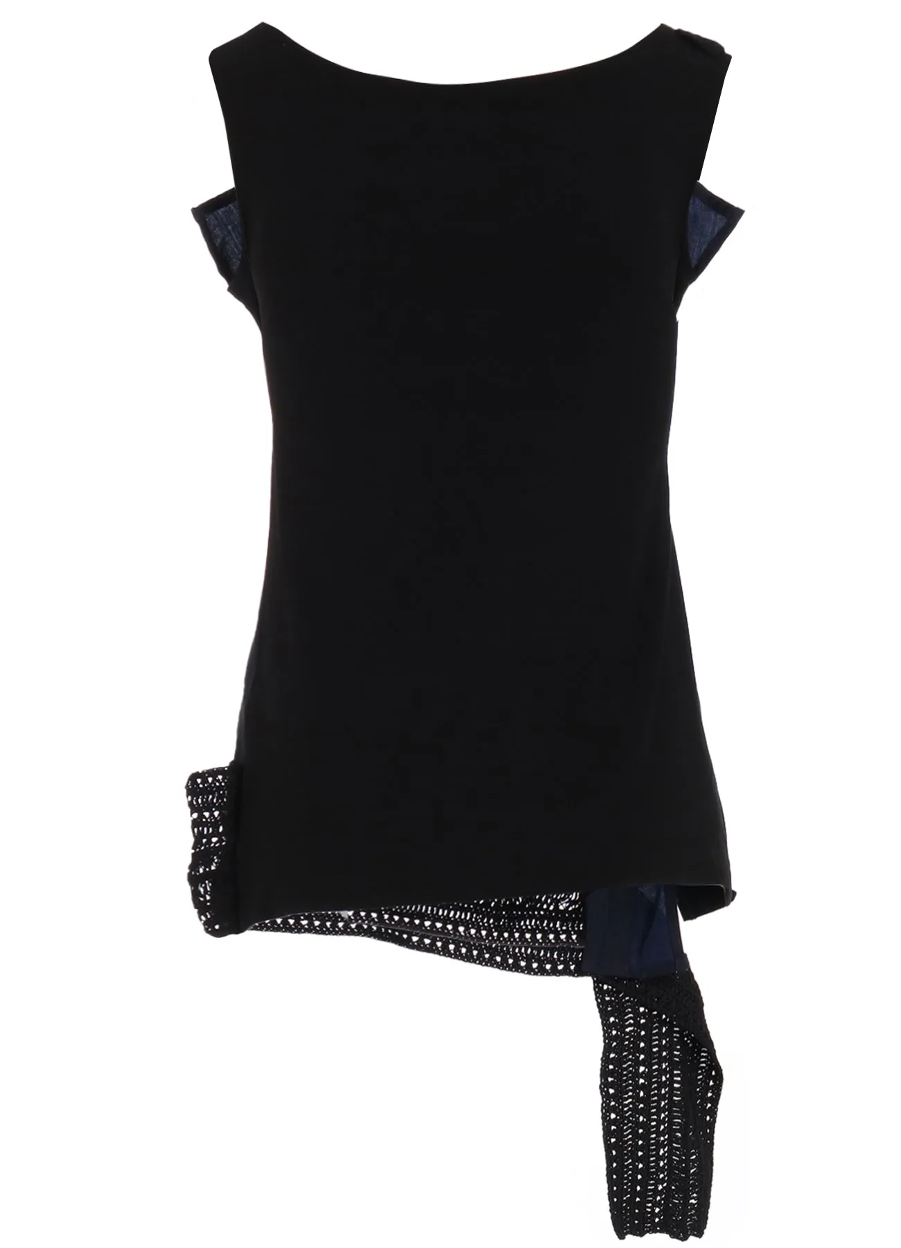 CUPRO DUNGAREE TWILL CROCHET COMBINATION BLOUSE sold by Yohji Yamamoto product image thumbnail 3