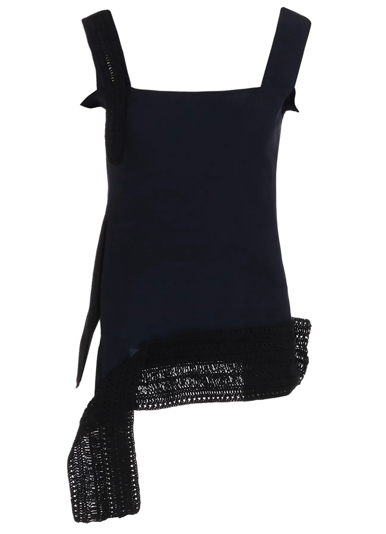CUPRO DUNGAREE TWILL CROCHET COMBINATION BLOUSE sold by Yohji Yamamoto product image thumbnail 2