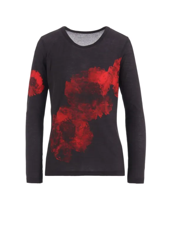 HIGH TWISTED GAUZE FRAISE ROUND NECK LONG SLV T sold by Yohji Yamamoto