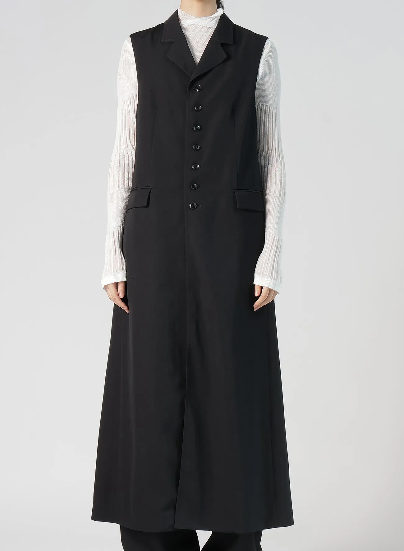 WOOL GABARDINE LONG VEST sold by Yohji Yamamoto product image thumbnail 5