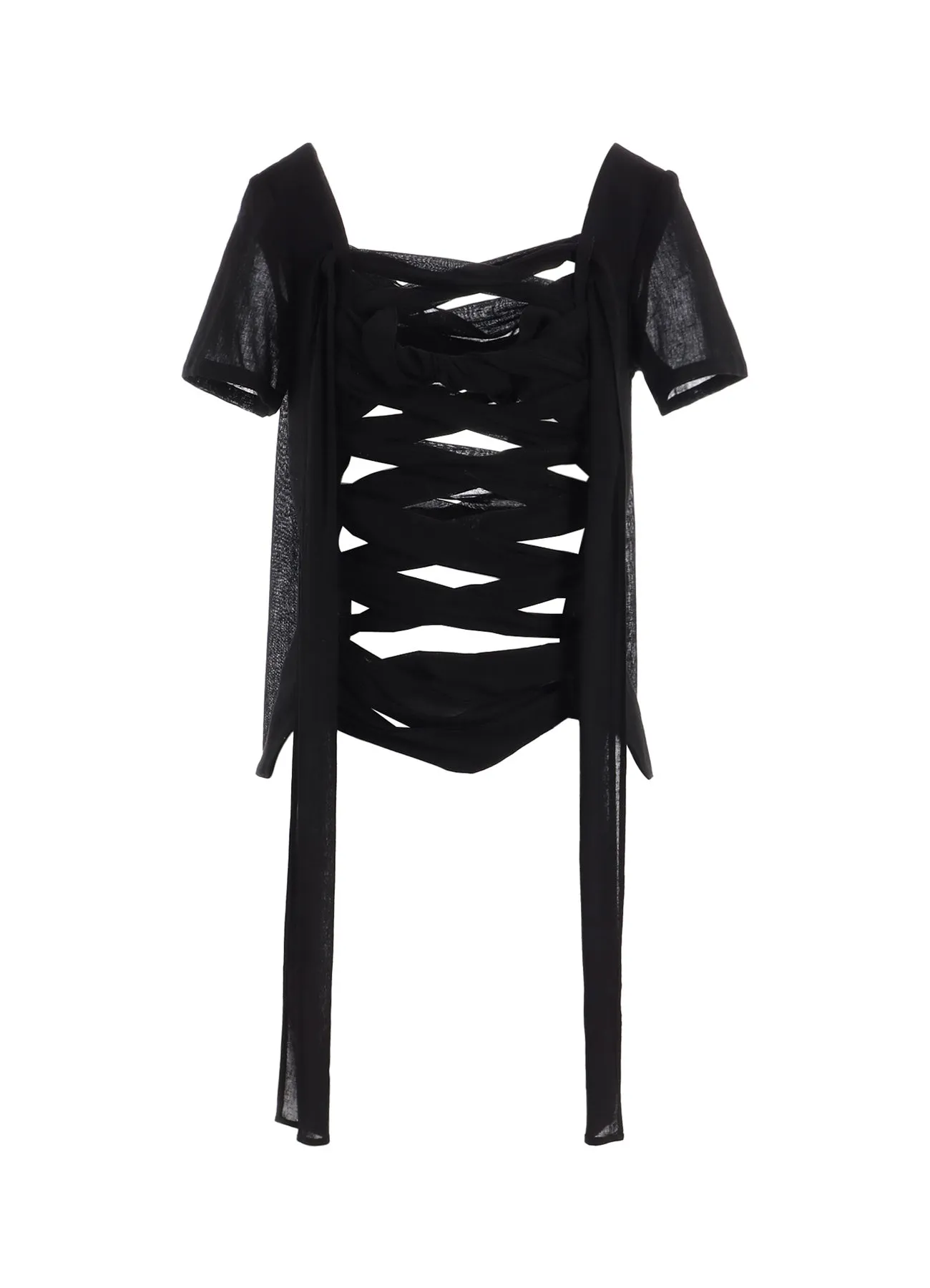 GAUZE RIBBON LACE-UP BLOUSE sold by Yohji Yamamoto