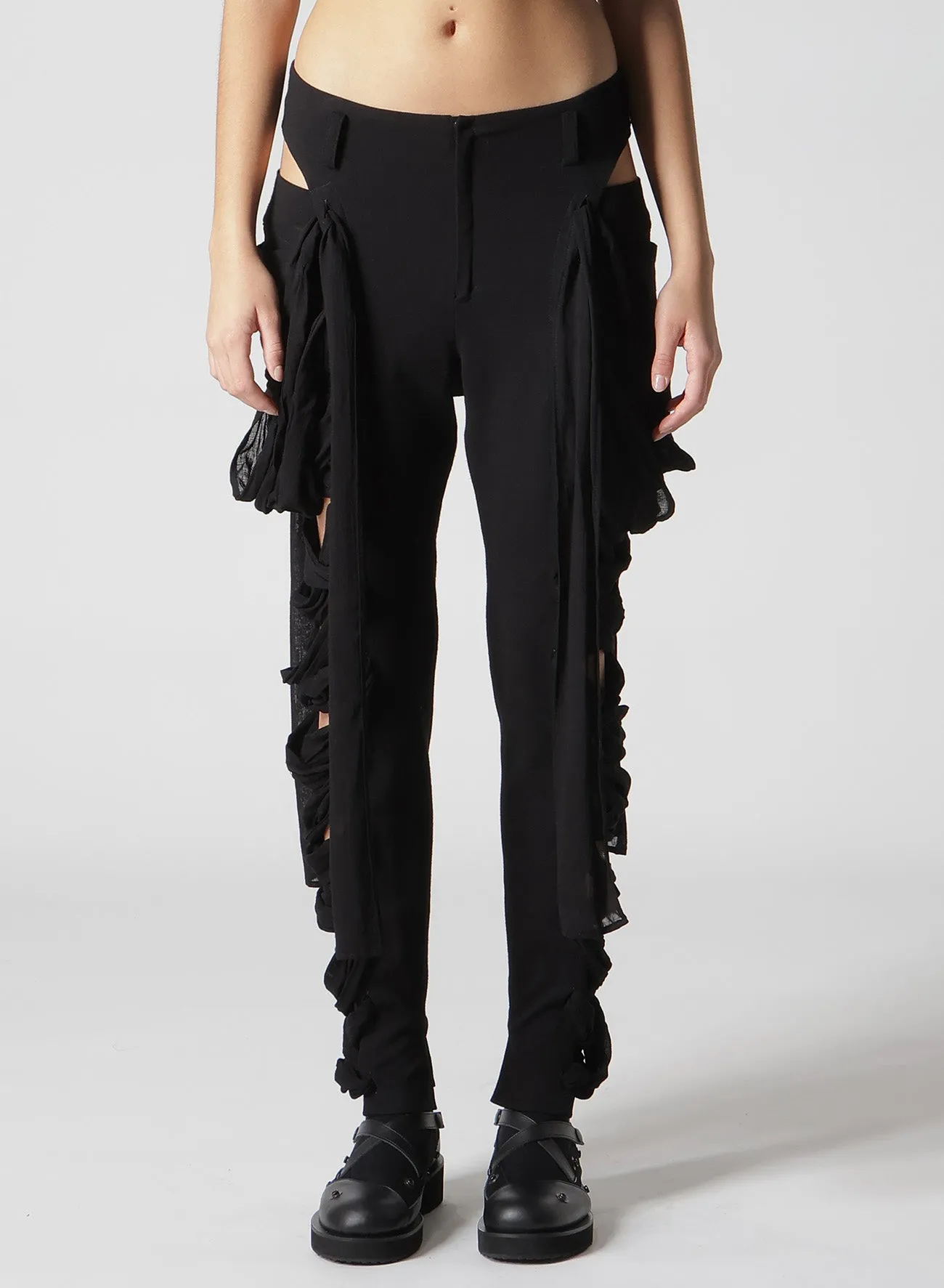 GAUZE RIBBON LACE-UP PANTS sold by Yohji Yamamoto product image thumbnail 5