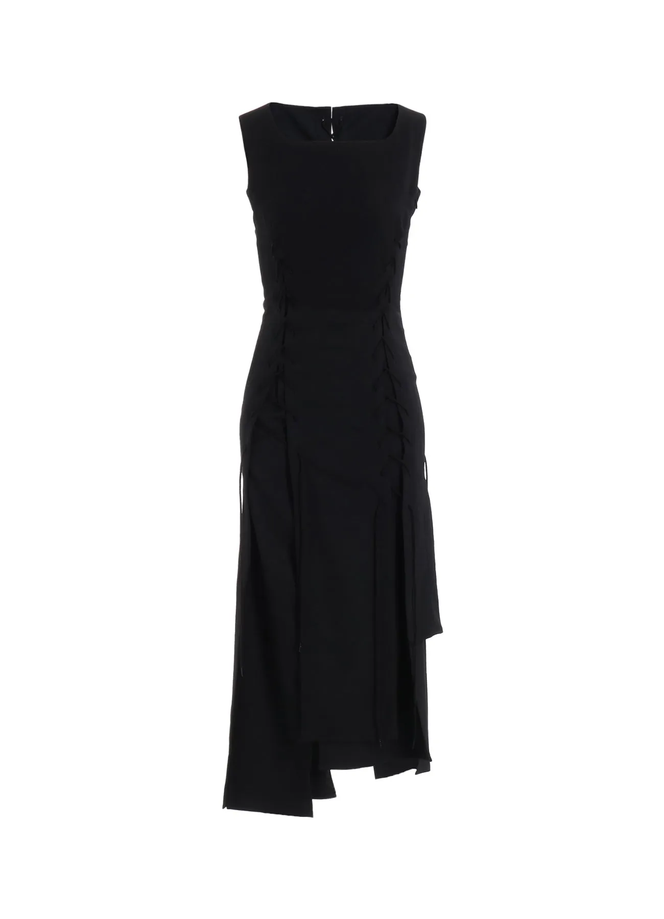 WOOL GABARDINE LACE-UP DRESS sold by Yohji Yamamoto