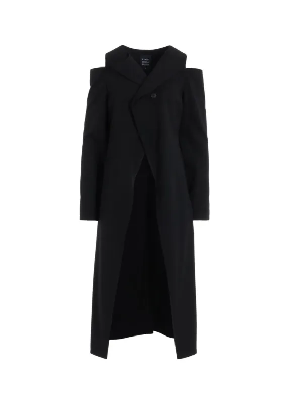 WOOL GABARDINE OPEN SHOULDER DRESS sold by Yohji Yamamoto