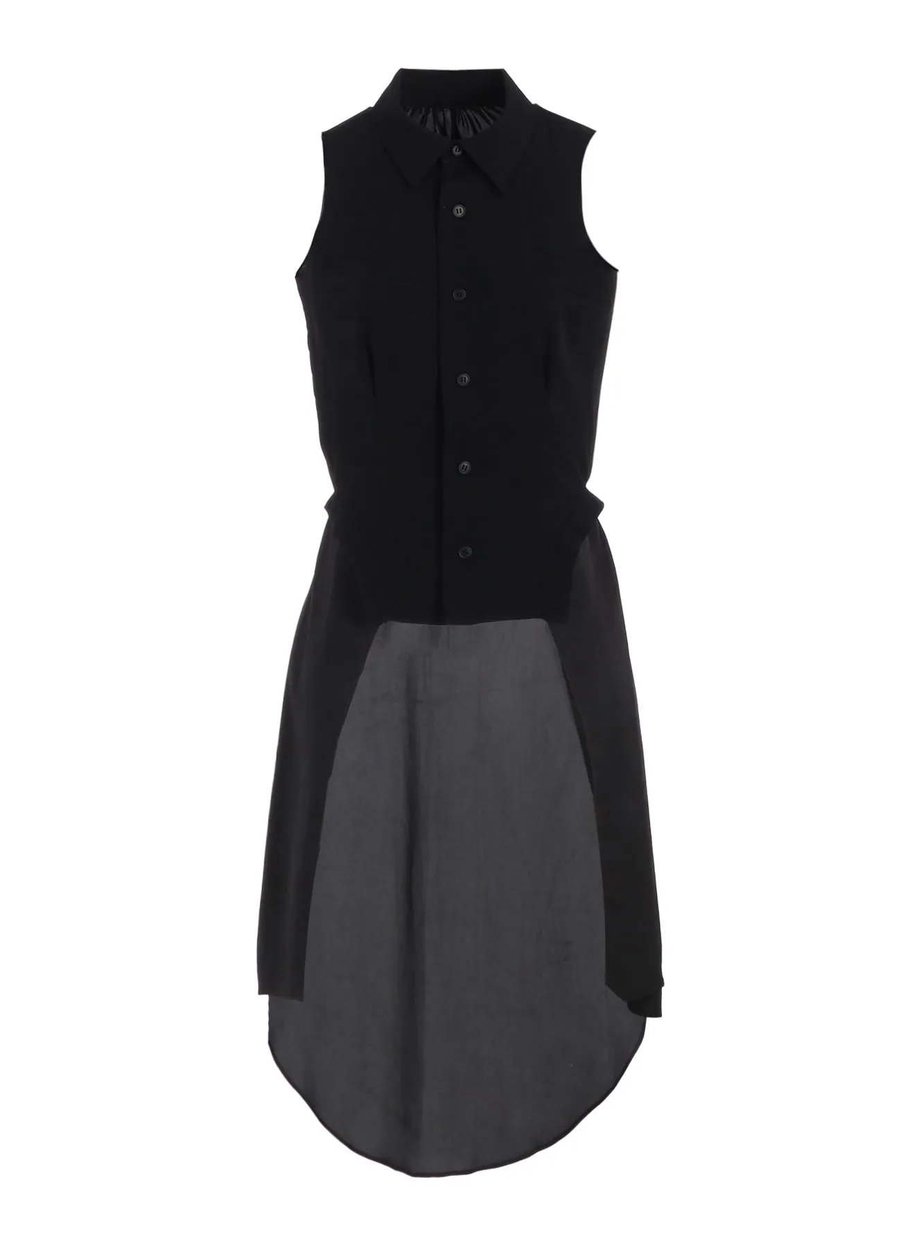 WOOL GABARDINE COLLAR LONG VEST sold by Yohji Yamamoto product image thumbnail 2
