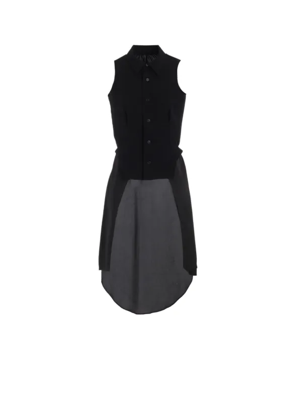 WOOL GABARDINE COLLAR LONG VEST sold by Yohji Yamamoto