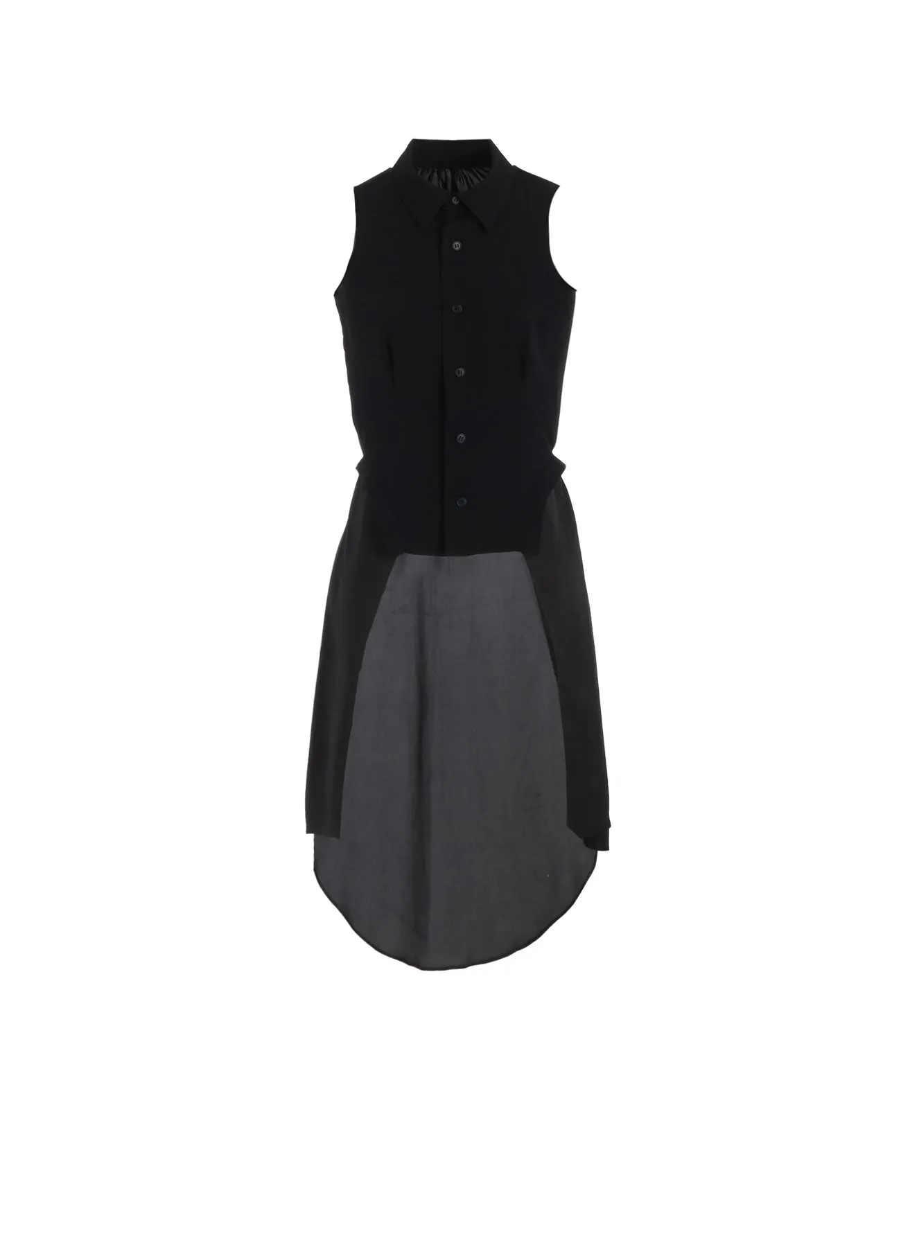 WOOL GABARDINE COLLAR LONG VEST sold by Yohji Yamamoto