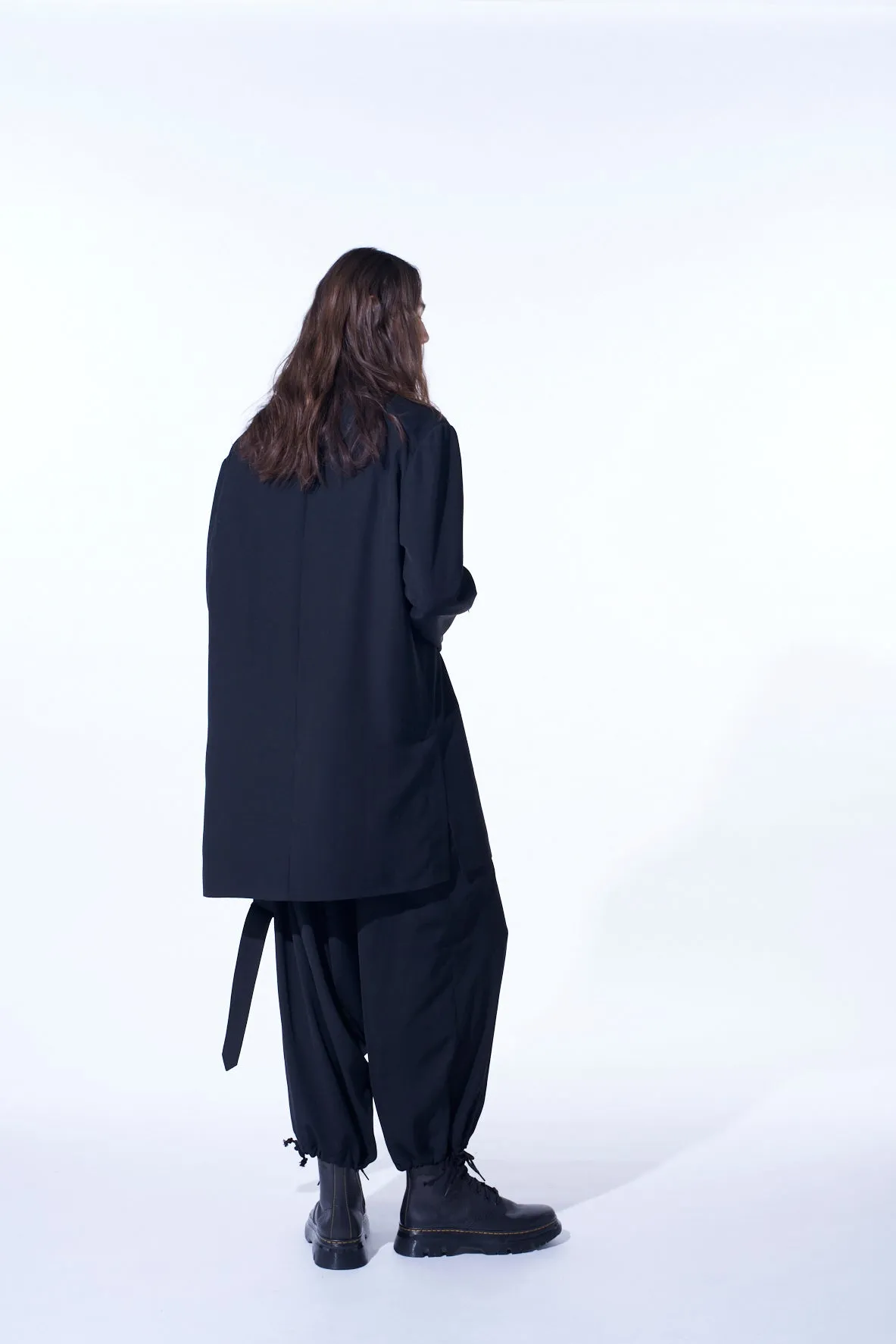 PE/GABARDINE ZIPPER-TAPED LONG JACKET sold by Yohji Yamamoto product image thumbnail 5