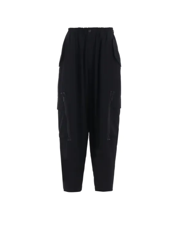 PE/GABARDINE ZIPPER-TAPED CARGO PANTS sold by Yohji Yamamoto