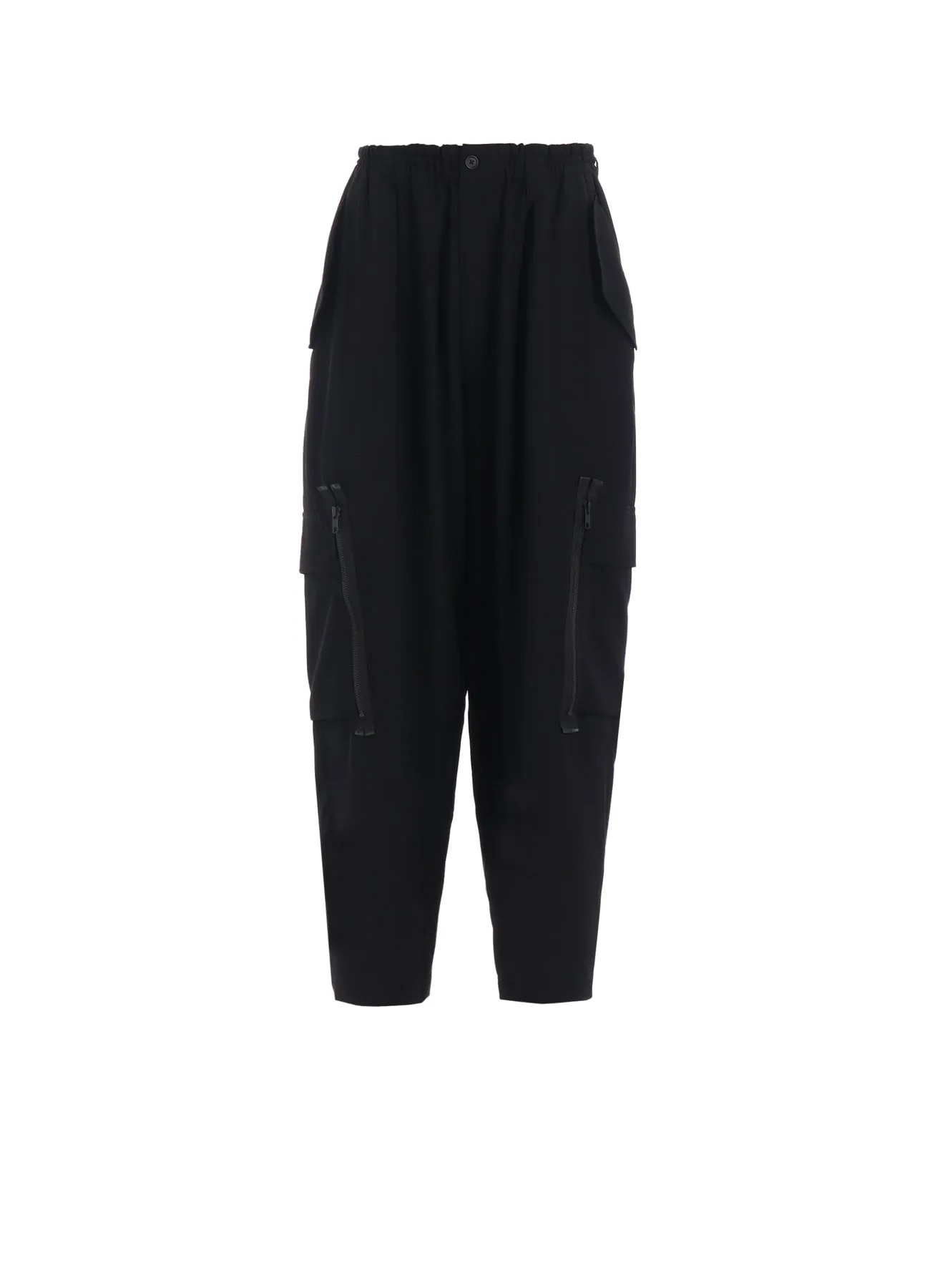 PE/GABARDINE ZIPPER-TAPED CARGO PANTS sold by Yohji Yamamoto