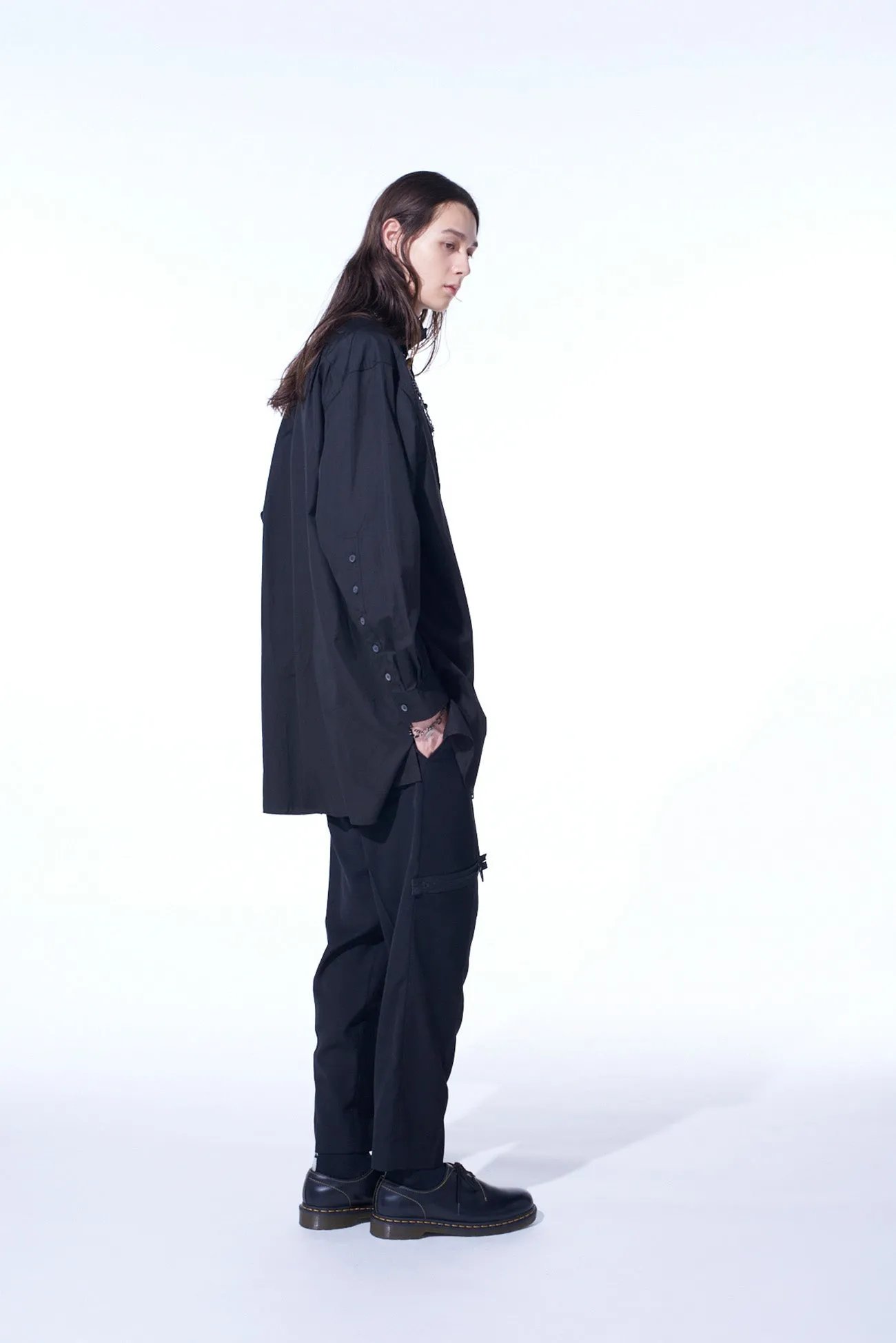 PE/GABARDINE ZIPPER-TAPED SLIM PANTS sold by Yohji Yamamoto product image thumbnail 5